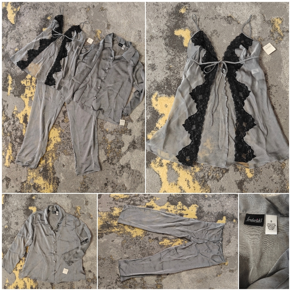 Vintage Y2K Fredericks Of Hollywood Sheer 3pc Set NWT
